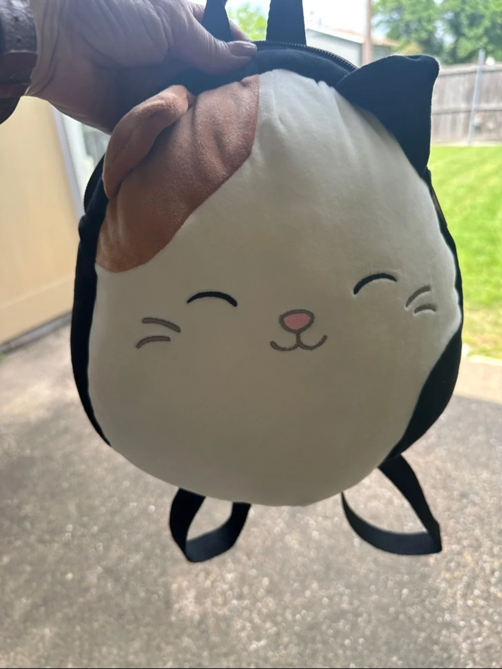 Original squishmallows Cat Plush Backpack - White & Brown
